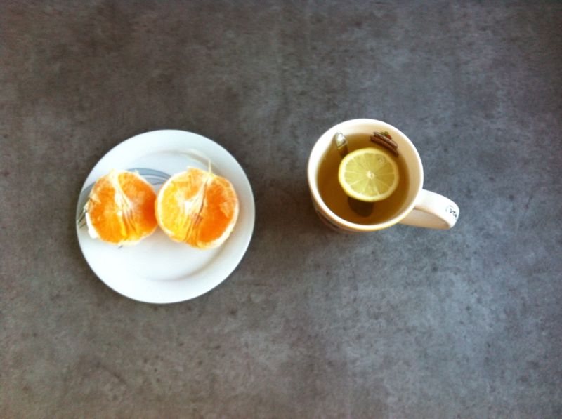 Eetdaboek; sinaasappel en thee met citroen - gluten- en lactosevrij