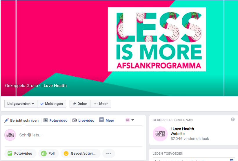 less is more Facebook groep