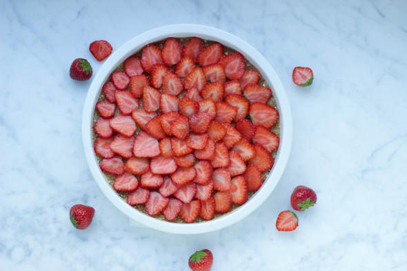 aardbeien dadeltaart, healthy treats