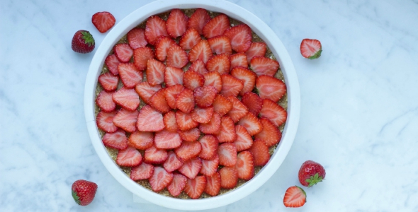 aardbeien dadentaart, zomerse recepten