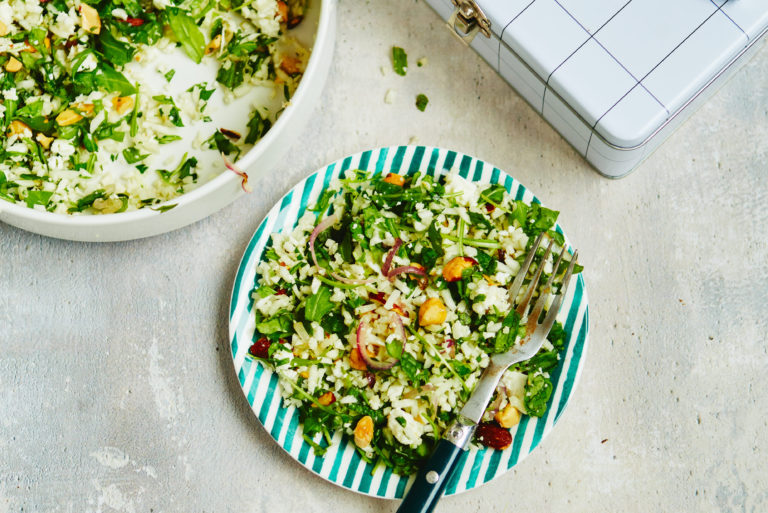 favfood jet, bloemkool couscous, Couscous van bloemkool met feta