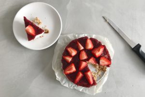 monchoutaart met aardbeien lactosevrij, arla lactofree