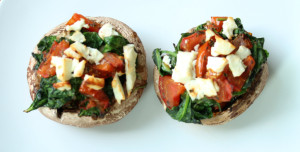 portobello met spinazie