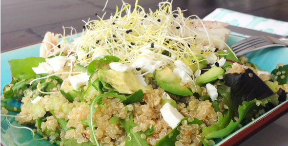 quinoa salade met kabeljauw