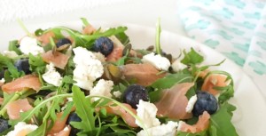 salade zalm geitenkaas bobessen